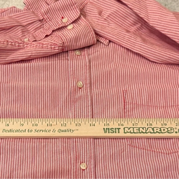 Men’s Gap Long Sleeve Button Down Shirt Red White Striped Size XXL 100% Cotton - Picture 3 of 6